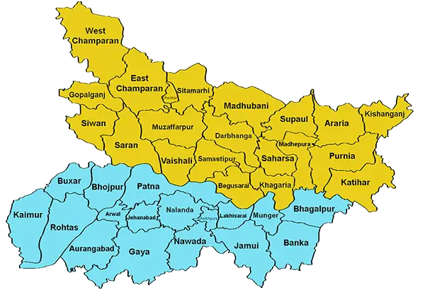 biharMap-NBPDCL – North Bihar Power Distribution Company Limited, SBPDCL – South Bihar Power Distribution Company Limited